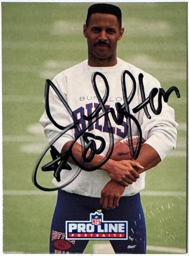 James Lofton signed 1991 Pro Line Portraits NFL Certified On Card Auto (Buffalo Bills/HOF)- Embossed NFL Authentic Seal