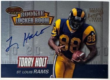 Torry Holt signed 1999 Bowman's Best Rookie Locker Room Certified On Card Auto #RA5 (Los Angeles Rams)