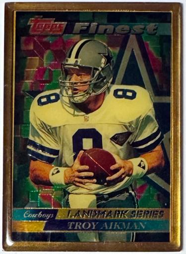 Troy Aikman 1995 Topps Finest Landmark Series Bronze Metal Card #3 (Dallas Cowboys/HOF)