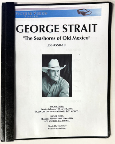 George Strait 2006 The Seashores Of Old Mexico Picture Vision Music Video Shoot/Script  RARE /24 Pages/Merle Haggard