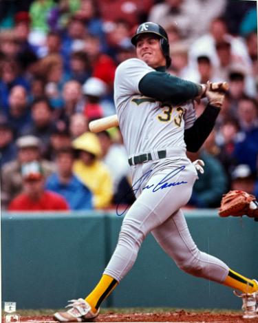 Jose Canseco signed Oakland A's MLB Licensed 8X10 Photo minor dings- COA (AL ROY/MVP)