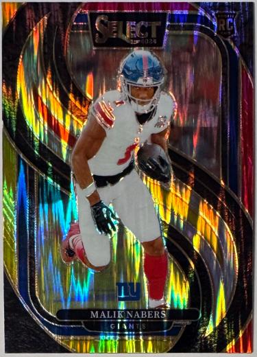 Malik Nabers 2024 Panini Select Rookie Tri-Color Prizm Premier Level Card #116 (RC/New York Giants)