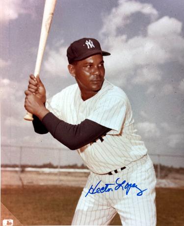 Hector Lopez signed New York Yankees MLB 8x10 Photo minor dings- COA (WS Champ)