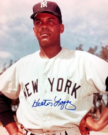 Hector Lopez signed New York Yankees 8x10 Photo minor dings- COA (2X WS Champ)