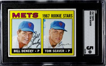 Tom Seaver 1967 Topps Rookie Card SP High #581 (RC) - SGC Graded 5 EX (HOF/New York Mets)