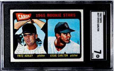 Steve Carlton 1965 Topps Cardinals Rookie Card (RC) #477- SGC Graded 7 NM (HOF)