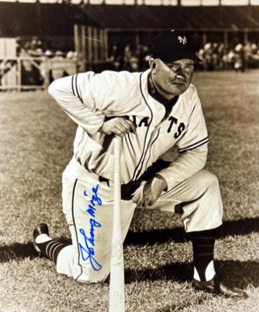 Johnny Mize signed New York Giants Sepia Tone 8x10 Photo minor dings- COA (HOF)