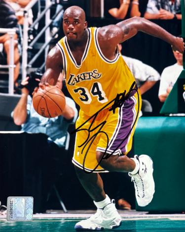 Shaquille O'Neal signed Los Angeles Lakers NBA Licensed 8x10 Photo minor dings- COA (HOF)