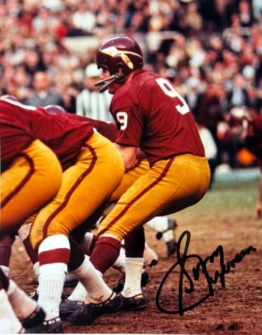 Sonny Jurgensen signed Washington 8x10 Photo minor dings- Tuff Stuff COA/Show Ticket (HOF)