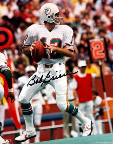 Bob Griese signed Miami Dolphins NFL Licensed 8x10 Photo minor dings- Tuff Stuff COA (HOF)
