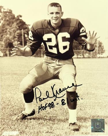 Paul Krause signed Minnesota Vikings NFL Licensed 8x10 Photo HOF 98/81 INT minor dings- COA/Show Ticket