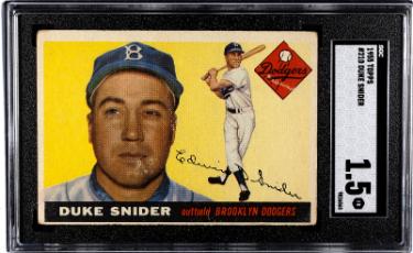 Duke Snider 1955 Topps Card High #210- SGC Graded 1.5 Fair (Brooklyn Dodgers/HOF)