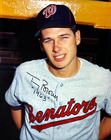 Tom Brown signed Washington Senators 8x10 Photo w/ 1963 minor dings - COA