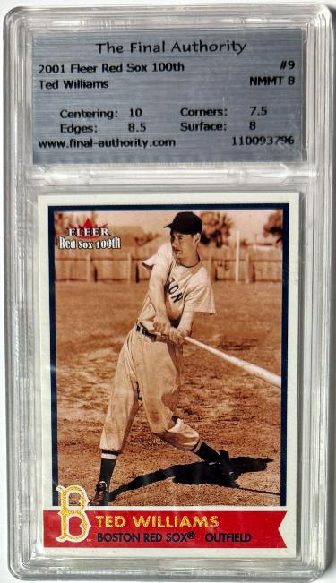 Ted Williams 2001 Fleer Red Sox 100th Card #9- The Final Authority Graded 8 NM-MT