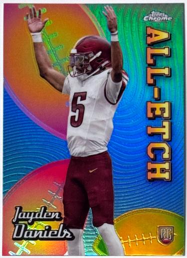Jayden Daniels 2024 Topps Chrome All-Etch Refractor Rookie Card (RC) #CAE-JD (Washington Commanders)