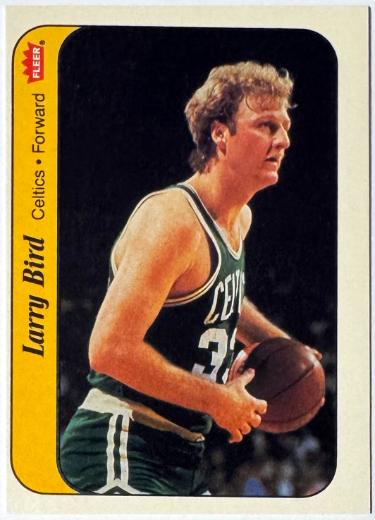Larry Bird 1986-87 Fleer Basketball NBA Sticker Card #2 (OC) (Boston Celtics/HOF)