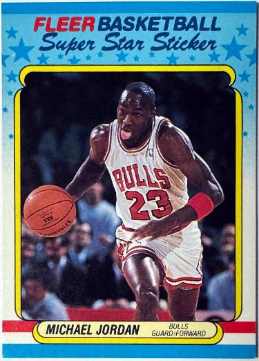 Michael Jordan 1988-89 Fleer Super Star Sticker Card #7 (Chicago Bulls/GOAT/HOF)
