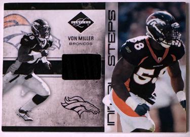 Von Miller 2011 Panini Limited Rookie Relic Card (RC) #8 /99 (Denver Broncos)
