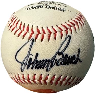Johnny Bench signed Fotoball USA MLB Baseball- Fotoball USA COA (Cincinnati Reds)