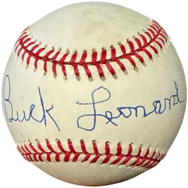 Buck Leonard signed Official ROAL Rawlings American League Baseball toned- COA (Homestead Grays/Negro League)