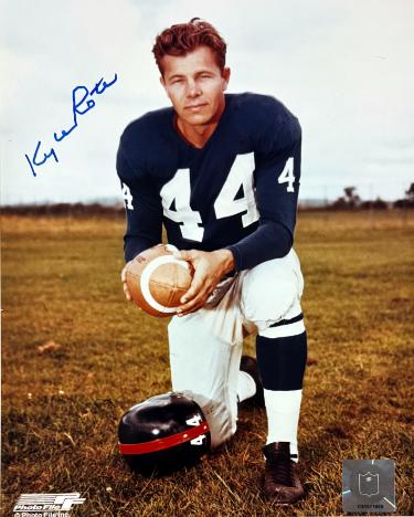 Kyle Rote signed New York Giants NFL 8x10 Photo minor dings -COA/Show Ticket (SMU)