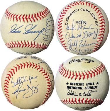 1991 Texas Rangers Multi Signed Team RONL Baseball 7 Sigs  COA Goose Gossage/Bobby Witt/Orlando Gomez/Jeff Huson/Mario Diaz