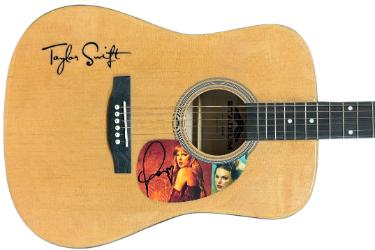 Taylor Swift Signed 2025 The Life of a Showgirl 41 Inch FS Natural Stadium Acoustic Guitar with Heart- Beckett Review