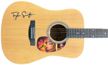 Taylor Swift Signed 2025 The Life of a Showgirl 41 Inch FS Natural Stadium Acoustic Guitar with Heart- Beckett Review