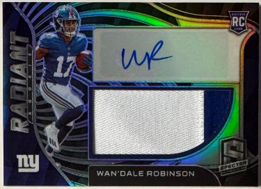 Wan'Dale Robinson signed 2022 Panini Spectra Rookie RPA Patch Auto Card- /99 (New York Giants)