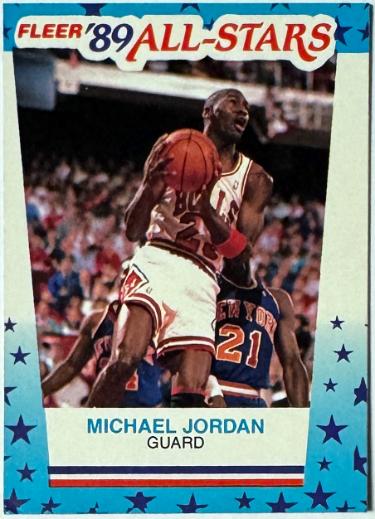 Michael Jordan 1989-90 Fleer All-Stars NBA Sticker Card #3 (Chicago Bulls/GOAT/HOF)