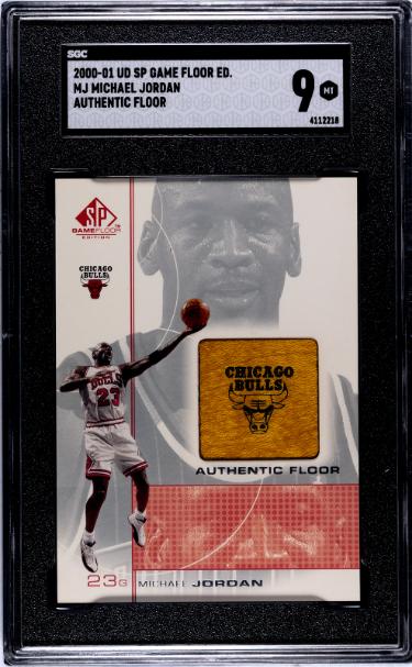 Michael Jordan 2000-01 UD SP Game Floor Ed Authentic Floor #MJ- SGC Graded 9 Mint (Chicago Bulls/GOAT/HOF)
