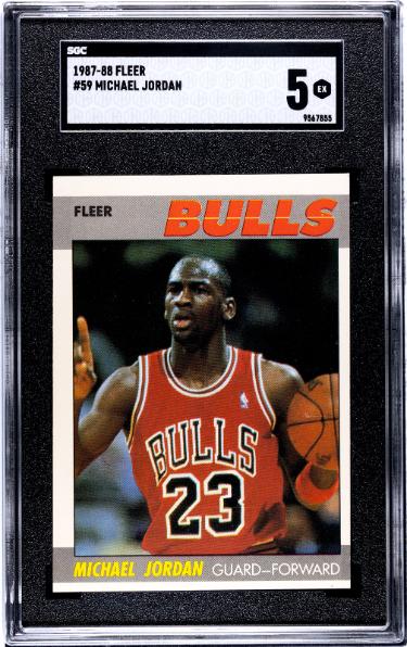 Michael Jordan 1987-88 Fleer Card #59- SGC Graded 5 EX (Chicago Bulls/GOAT/HOF)