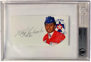 Lloyd "Fig'' Newton signed 5.5x3 cut signature w/ Image BAS/Beckett Encapsulated (Vietnam/Northrop T-38 A Talon/Thunderbirds)