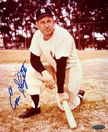 Enos Slaughter signed New York Yankees 8x10 Photo- Tri-Star Holo/COA (HOF)
