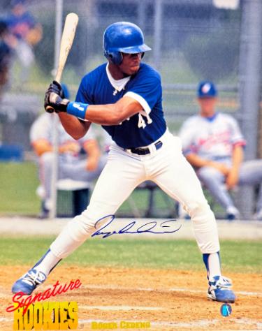 Roger Cedeno signed Signature Rookies 8x10 Photo- COA (Los Angeles Dodgers)