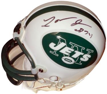 LaMont Jordan signed New York Jets Riddell NFL Mini Helmet #34- Playoff Hologram