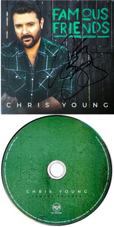 Chris Young Signed 2021 Famous Friends Album Cover Booklet & CD COA (Country/Pop) (Green Version)