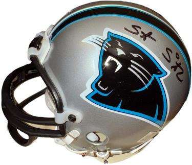 Steve Smith Sr signed Carolina Panthers NFL Mini Helmet- Topps Reserve 2002/COA (5X Pro Bowl)