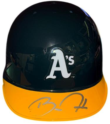 Barry Zito signed Oakland A's Riddell MLB Mini Batting Helmet- Topps Reserve Holo/COA (CY Young)