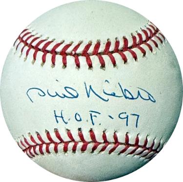 Phil Niekro signed RONL Rawlings Official NL Baseball HOF 97 minor tone- COA (Braves)