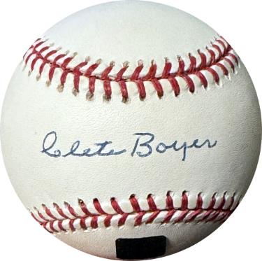Clete Boyer signed Rawlings Official Major League Baseball- Topps Archives Holo (New York Yankees)