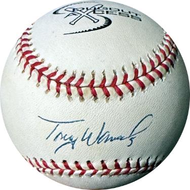 Tony Womack signed Official Rawlings National League RONL Baseball- Fleer COA (Pirates/Diamondbacks)