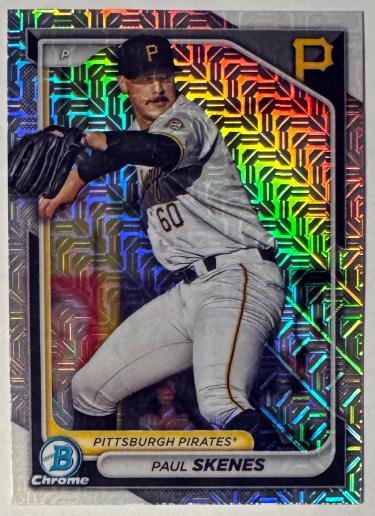 Paul Skenes 2024 Bowman Chrome Mojo Refractor Rookie Card (RC) #BCP-125 (Pittsburgh Pirates)