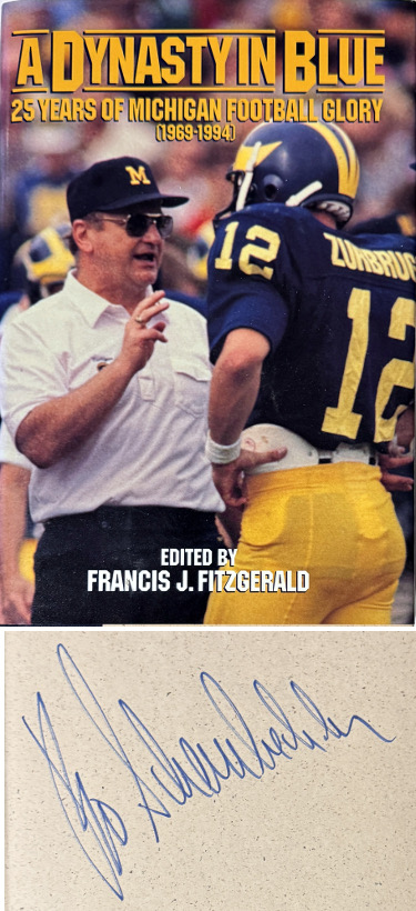 Bo Schembechler signed 1994 Athlon A Dynasty in Blue 25 Years Michigan Football Hardcover Book- COA- NEW