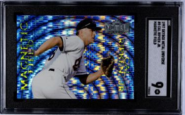 Cal Ripken Jr 1997 Skybox Metal Universe Magnetic Field Card #8- SGC Graded 9 Mint (Baltimore Orioles/HOF/Ironman)