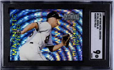 Cal Ripken Jr 1997 Skybox Metal Universe Magnetic Field Card #8- SGC Graded 9 Mint (Baltimore Orioles/HOF/Ironman)