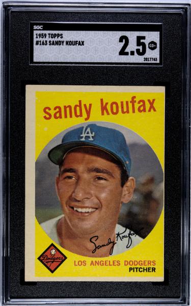 Sandy Koufax 1959 Topps Card #163- SGC Graded 2.5 Good+ (Los Angeles Dodgers/HOF)