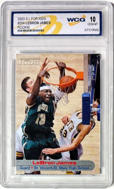 LeBron James 2003 S. I. For Kids Rookie Card #264- WCG Graded 10 Gem Mint (Cleveland Cavaliers)