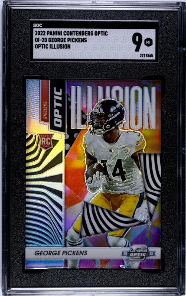 George Pickens 2022 Contenders Optic Illusion Rookie (RC) Card #OI-20- SGC Graded 9 Mint (Pittsburgh Steelers)