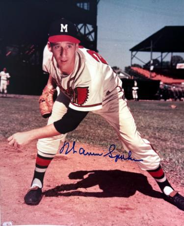 Warren Spahn signed Milwaukee Braves MLB 8x10 Photo minor dings- COA (HOF)